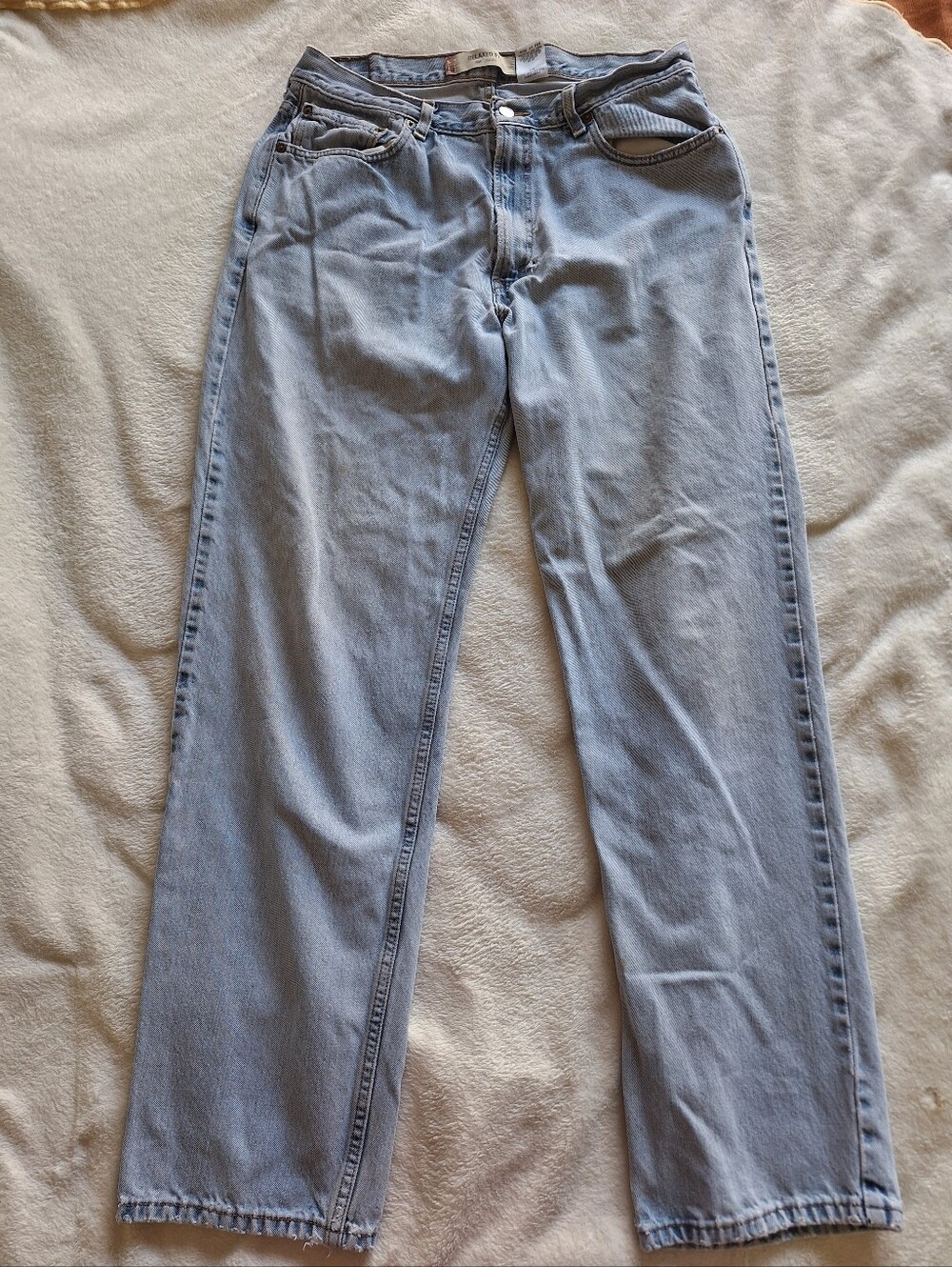 Thrashed Vtg 2004 Levi's 550 Light Wash Jeans Men 32x32 Crotch Hole Distressed